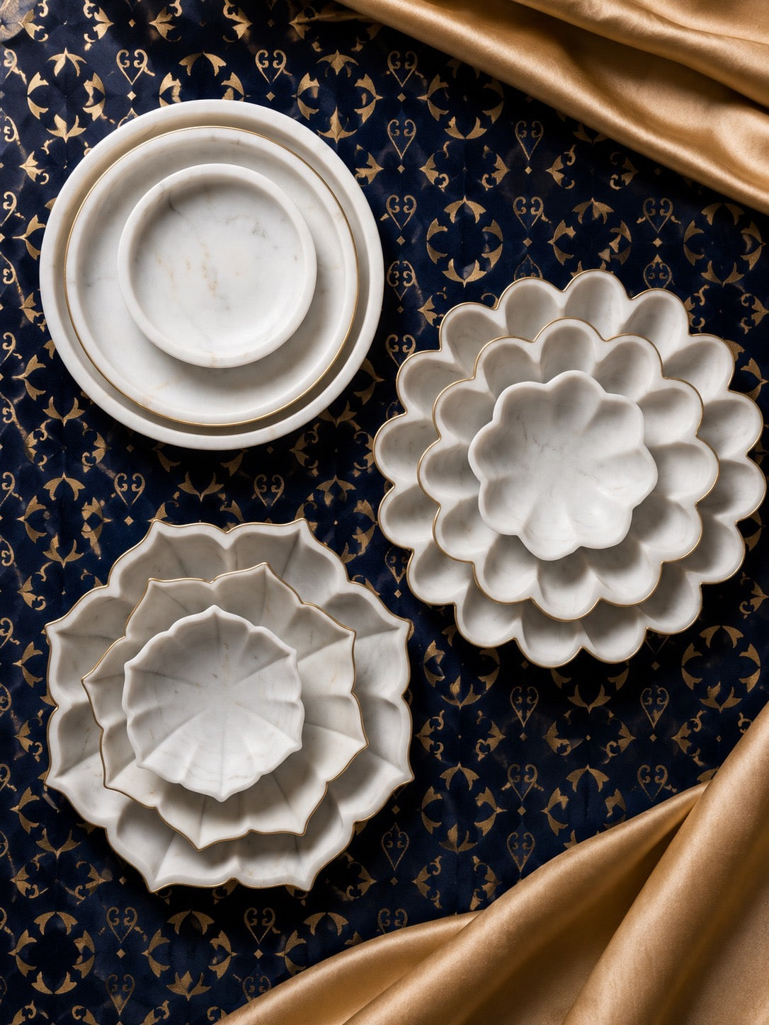 Luxury Marble Serving Bowl Set