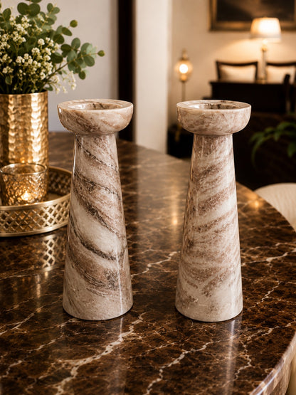 Handcrafted Beige Marble Oval Serving Tray | Luxury Natural Stone Decorative Tray