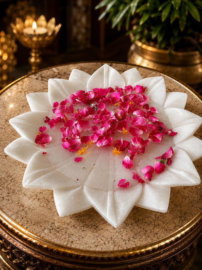 Luxury Marble Lotus Decorative Bowl