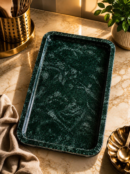 Handcrafted Green Marble Serving Tray | Luxury Decorative & Vanity Tray