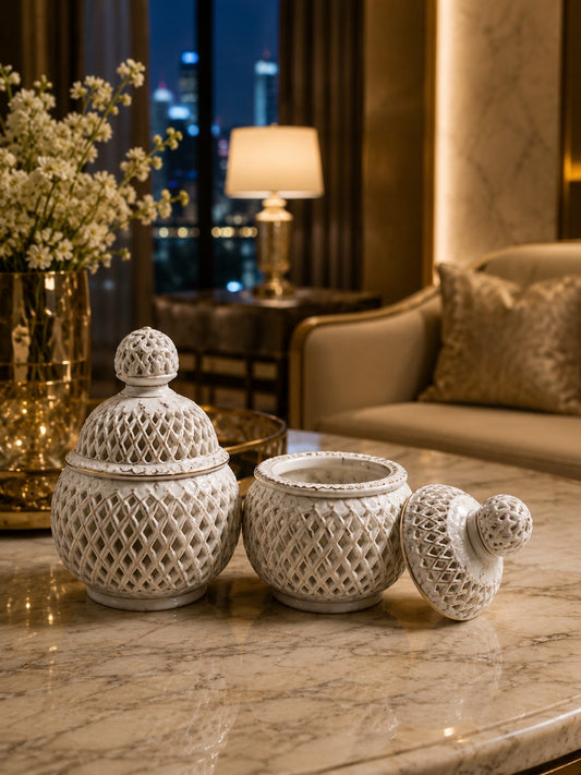 Luxury Marble Decorative Canister Set