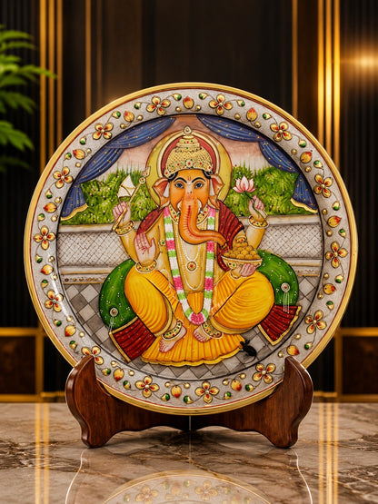 Luxury Ganesha Marble Decorative Plate