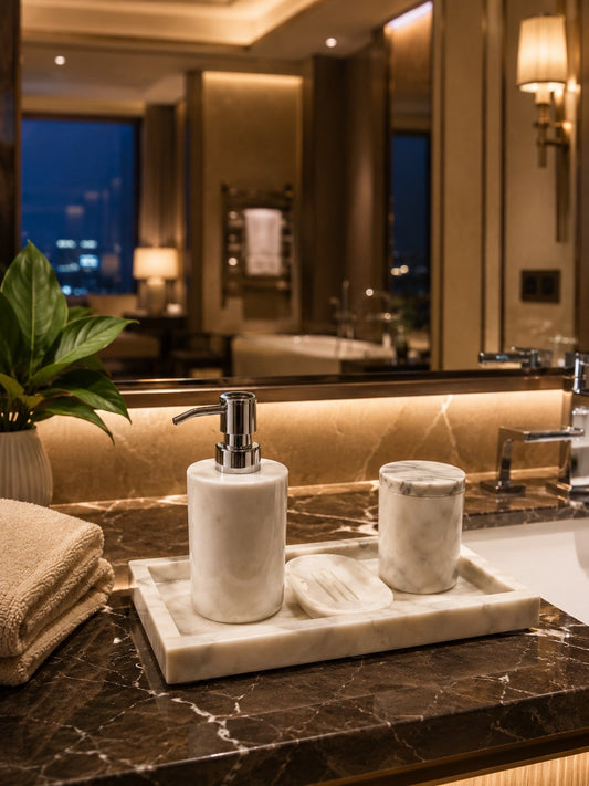 Luxury Marble Bath Accessories Set