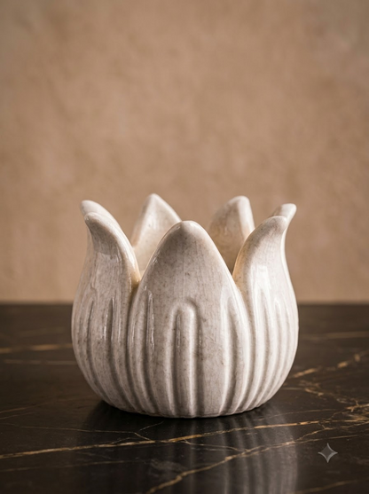 Handcrafted White Marble Serving Tray