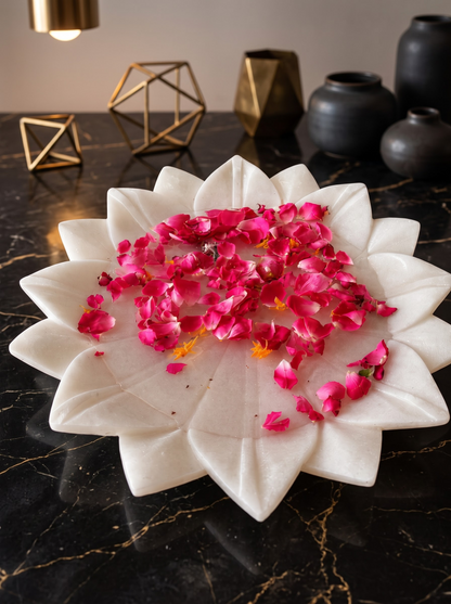Luxury Marble Lotus Decorative Bowl