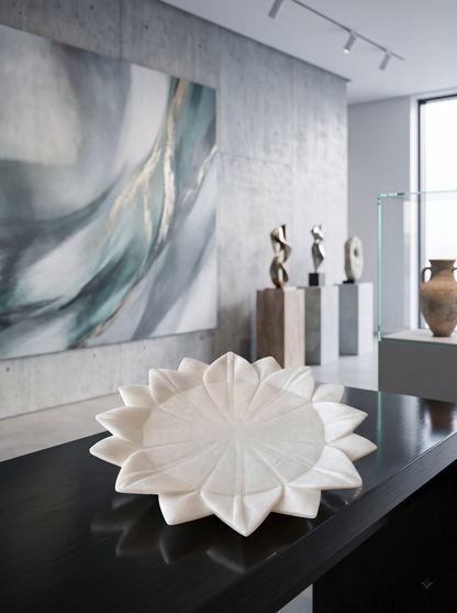Luxury Marble Lotus Decorative Bowl