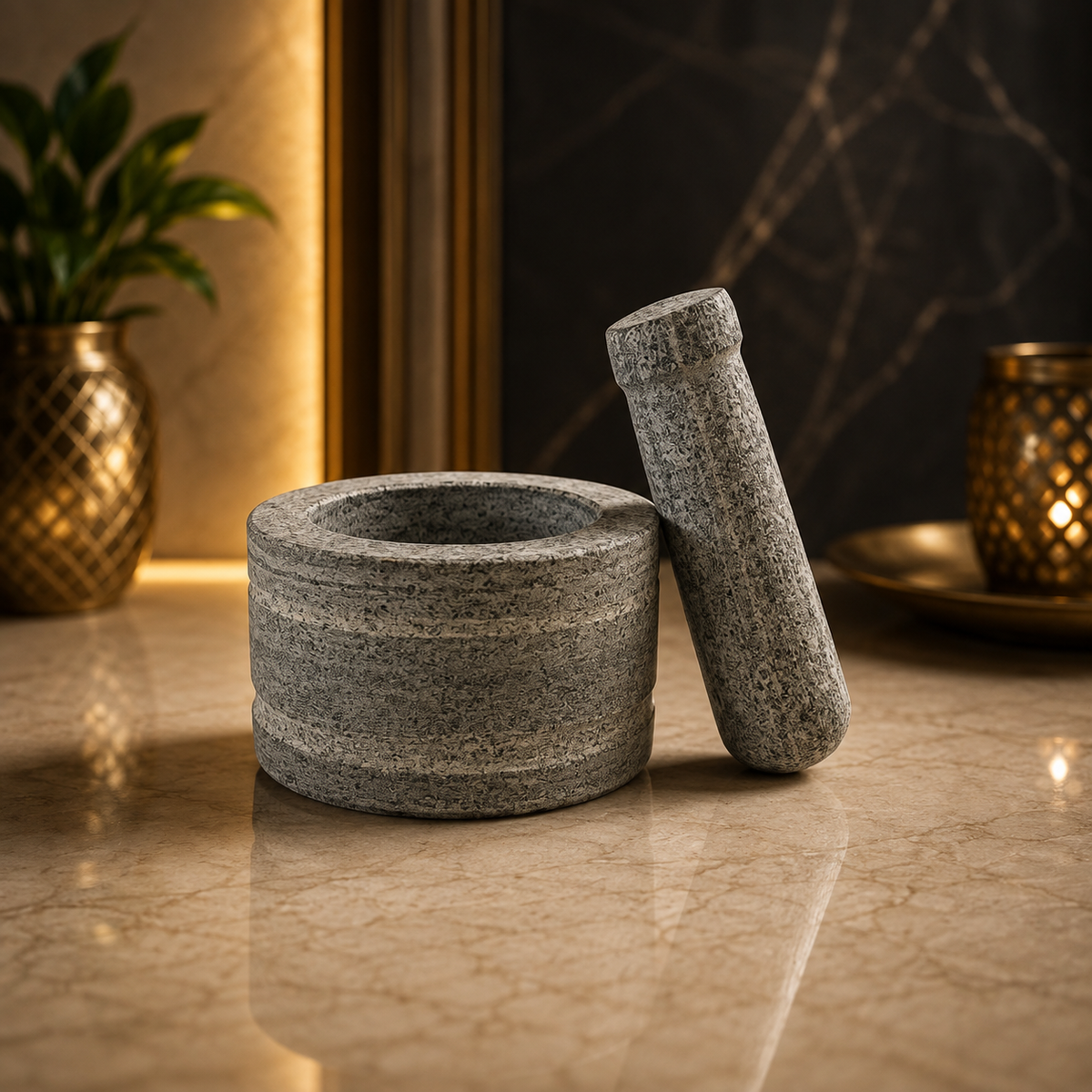 Handcrafted Stone Mortar & Pestle