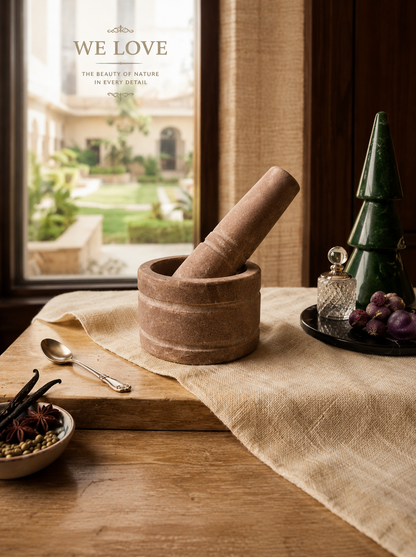 Handmade Marble Mortar & Pestle