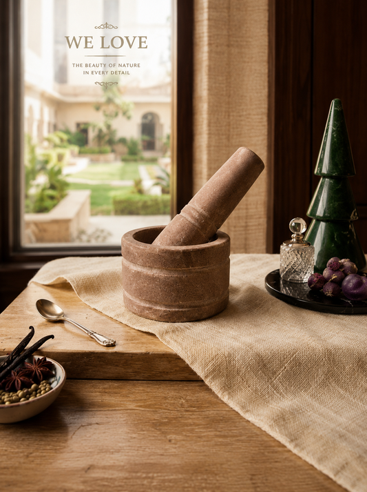 Handmade Marble Mortar & Pestle