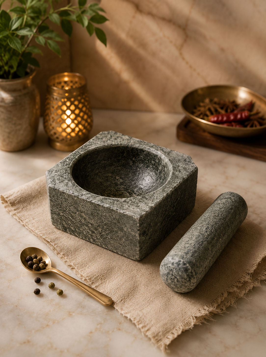 Handcrafted Granite Spice Grinder