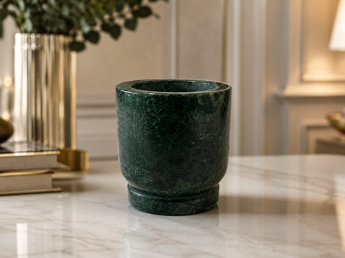 Premium Green Marble Mortar & Pestle Set