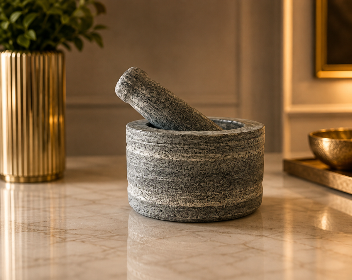 Handcrafted Stone Mortar & Pestle