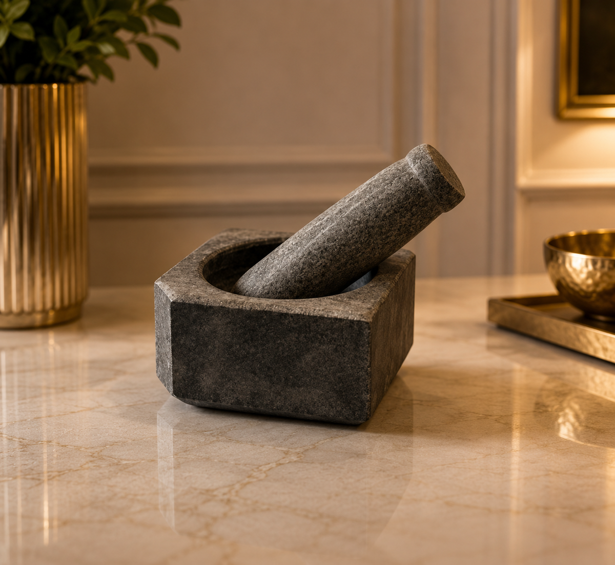 Handcrafted Granite Spice Grinder