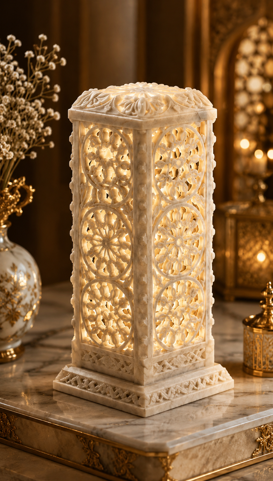 Handcrafted Marble Table Lamp