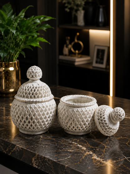 Luxury Marble Decorative Canister Set