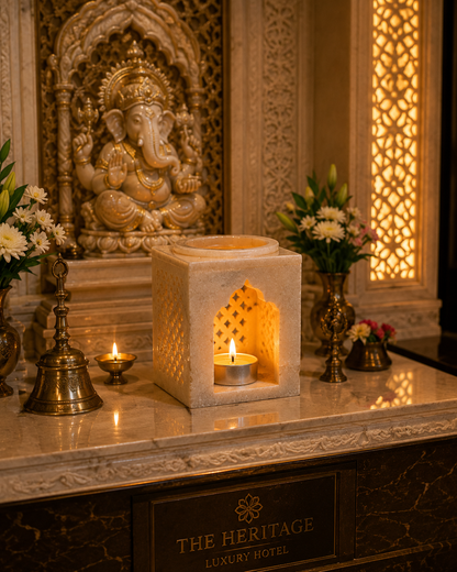 The Virasat Crafts | Create a Calm &amp; Luxurious Atmosphere | Natural White Marble.