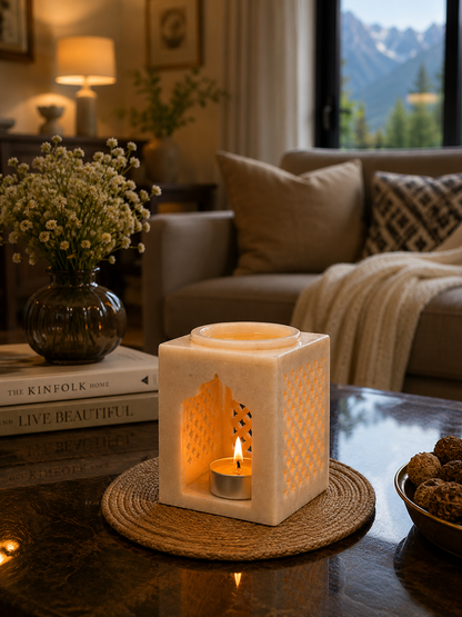 The Virasat Crafts | Create a Calm &amp; Luxurious Atmosphere | Natural White Marble.