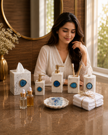 Luxury Marble Bathroom Accessories Set
