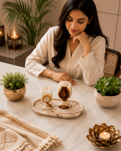 Luxury Marble Goblet Set