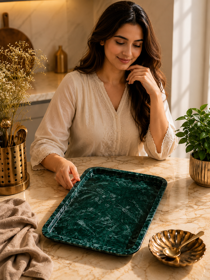 Premium Green Marble Display Tray