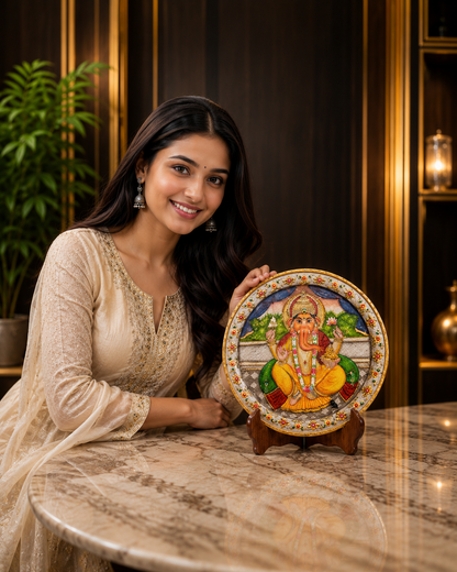 Luxury Ganesha Marble Decorative Plate
