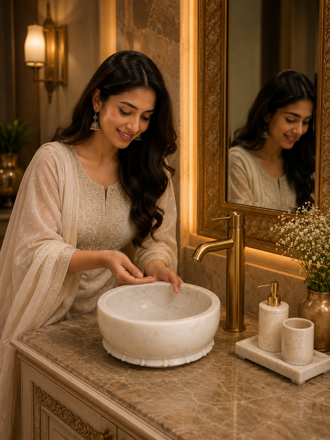 Designer Marble Counter Basin