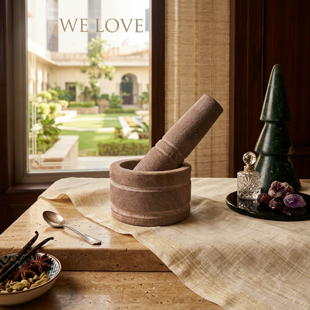 Handmade Marble Mortar & Pestle