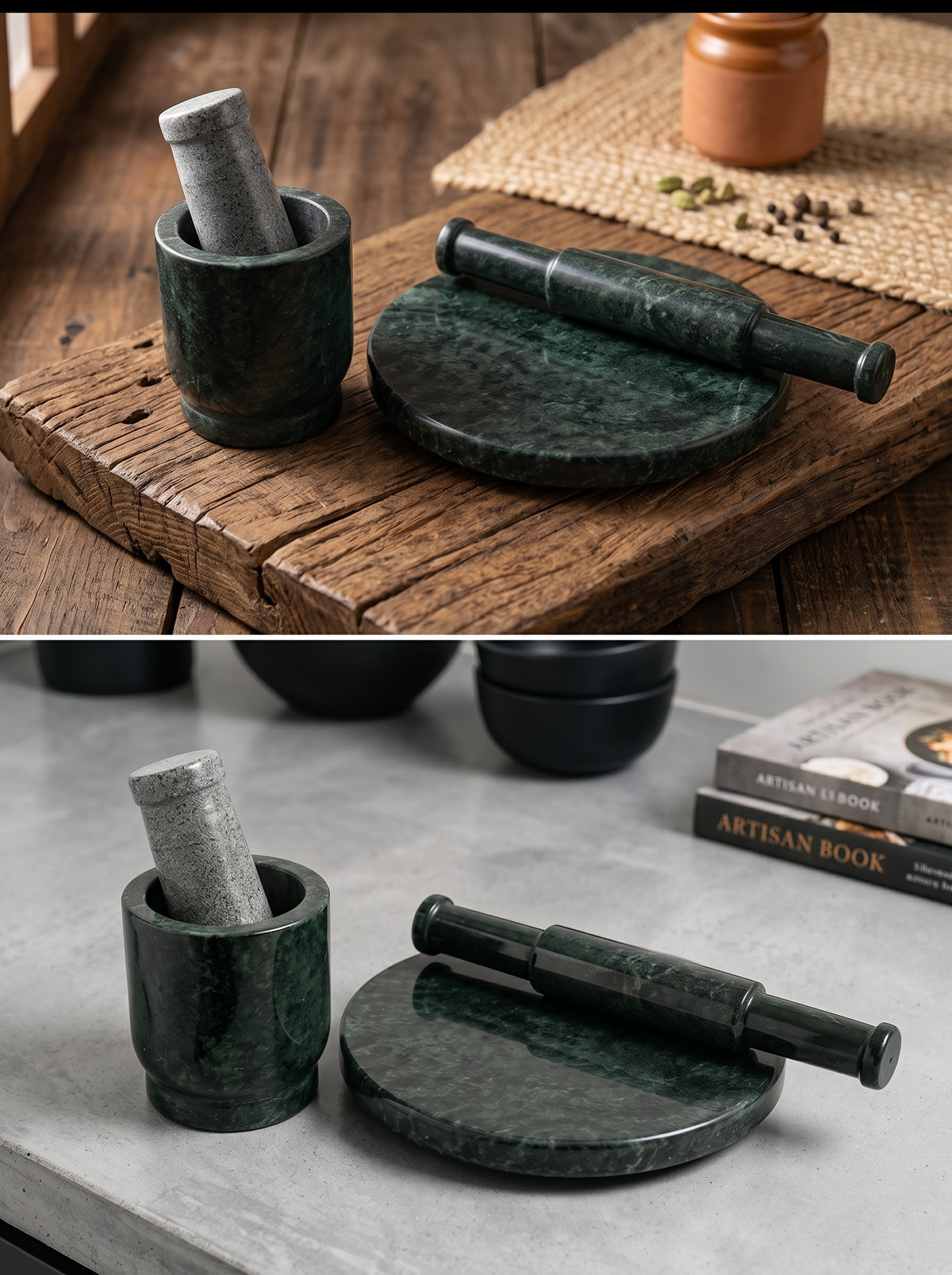 Marble Kitchen Combo – Chakla & Mortar Pestle