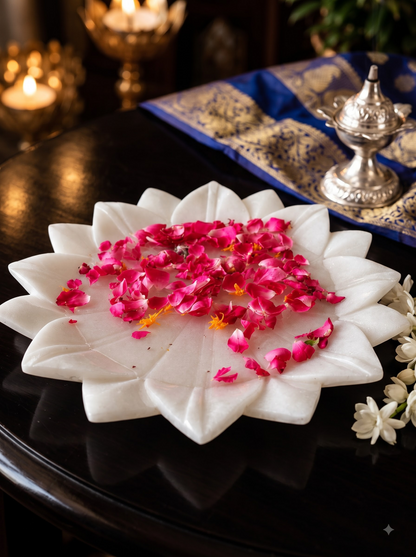 Luxury Marble Lotus Decorative Bowl