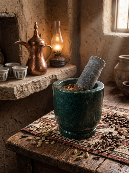 Premium Green Marble Mortar & Pestle Set