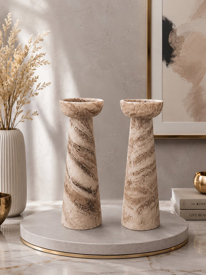 Handcrafted Beige Marble Oval Serving Tray | Luxury Natural Stone Decorative Tray